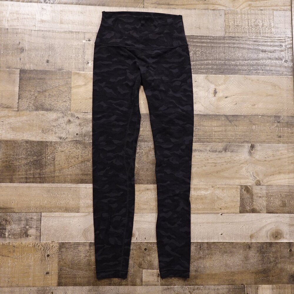 Lululemon Align Pant‎ 28” Women’s Size 4 Sequoia Camo Deep Coal Black
